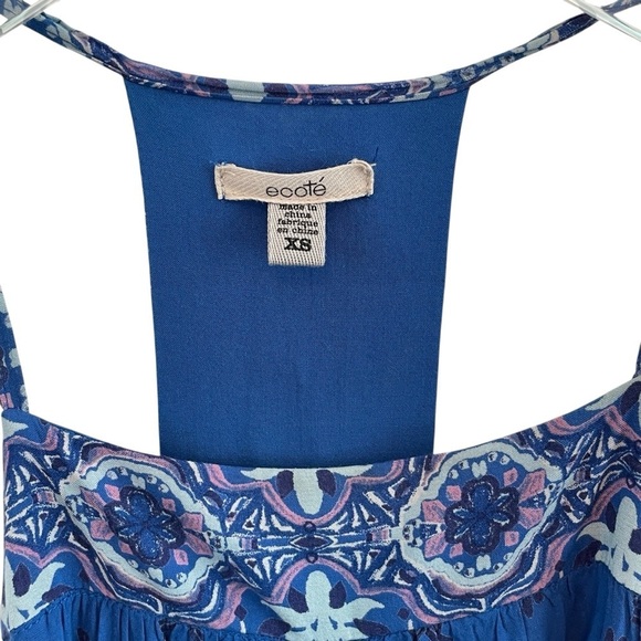 Ecote Urban Outfitters Gigi Blue and White Sleeveless T Back Mini Dress Size XS - Picture 14 of 15